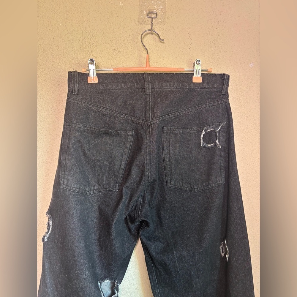 Rejina Pyo Mia Reworked Distressed Cut Out Wide Leg High Rise Relaxed Jeans 10 - Picture 5 of 10